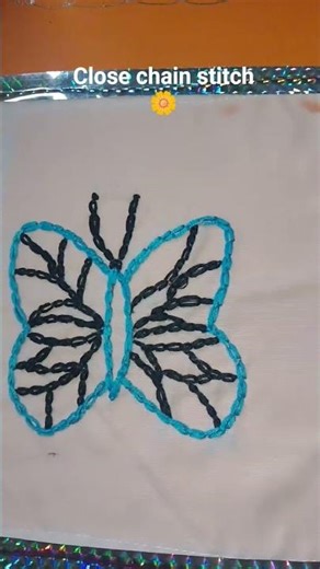 🌼Easy Close Chain Stitch Embroidery 🧵 Hand Embroidery Tutorial #shorts #embroidery