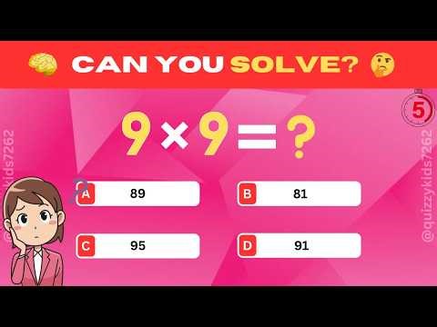 Quiz for primary students🧠 | Ultimate math quiz test +-×÷