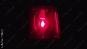 Red flashing warning light / siren - Emergency services, Ambulance, Fire, Police rotating Beacon Stock Video