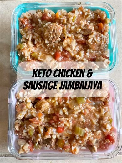 Keto chicken & sausage jambalaya #yummy #easyrecipes #keto
