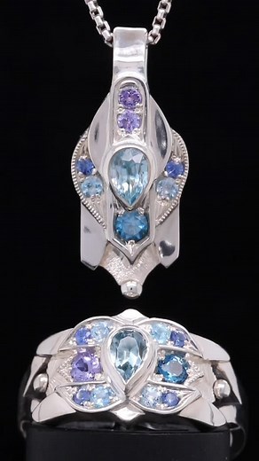 13 reactions | The Pear Set, now in the Ice Colorway. Blue zircon at...