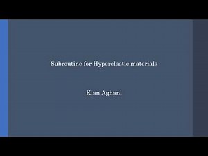 Gent model for Hyperelastic materials