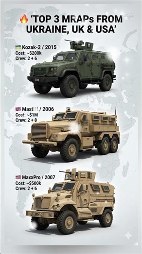 TOP 3 MRAPs: Kozak-2 vs Mastiff vs MaxxPro | Best Armored Vehicles Compared