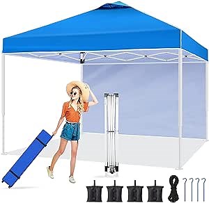2022 Newest Pop Up Canopy Tent, 10 x 10 Tailgate Tent Outdoor Canopies Commercial Gazebo, Instant Canopy with Sidewall for Party Exhibition Picnic Camping