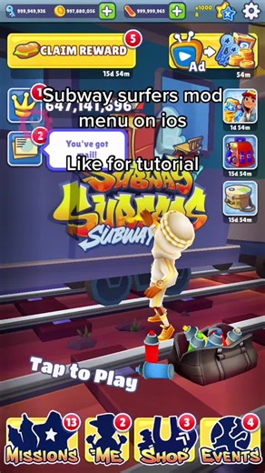 #subwaysurfers #mods #modmenu #nocoinschallenge #iosmods #nocoinchallange #hacks #ios