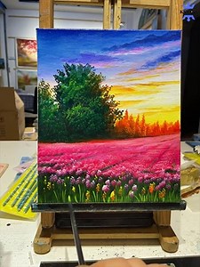 50K views · 2.7K reactions | Landscape painting with acrylics #art #paint #draw | Art idea | Facebook