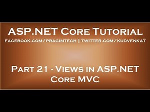 Views in ASP NET Core MVC