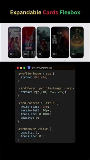 Expandable Cards Flexbox: Netflix‑Style Hover Animation #coding #programming #flexbox #uiux #cards