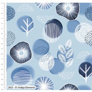 Stuart Hillard Indigo Elements  Collection Elements Fabric 0.5m