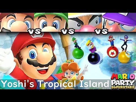 Mario Party Superstars Mario VS Luigi VS Wario VS Waluigi in Yoshi's Tropical Island (Master)