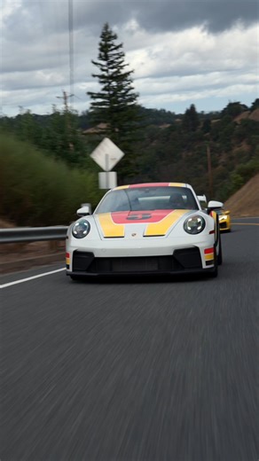 A mid-cycle facelift has brought the GT3 subtle dynamic changes, but the core remains as before: a double-wishbone front suspension in place of the regular 911’s struts, a revs-to-9000 flat-six, and the welcome option of a manual gearbox. | Road & Track Magazine