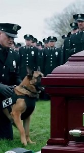 THE POLICE DOG WOULDN’T STOP HOWLING AT HIS HANDLER’S FUNERAL — WHEN THEY OPENED THE COFFIN, IT WASN’T OFFICER HALL… AND THE TRUTH BLEW THE WHOLE DEPARTMENT WIDE OPEN CHAPTER 1: THE FALSE GOODBYE The wind swept across Spring Creek Memorial, carrying the scent of impending rain and expensive cologne. It was a funeral for a hero, or at least, that’s what the banner above the cemetery gates proclaimed. Officer Thomas Hall. End of Watch. The rows of chairs were filled with the town’s elite. The Mayo