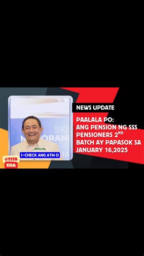 📢 SSS PENSION UPDATE | 2nd BATCH (ENERO 2026) Magandang balita po sa mga SSS pensioners na kabilang sa ikalawang batch 👵👴 📅 Enero 16, 2026 (Biyernes) ➡️ Ilalabas ang SSS monthly pension para sa buwan ng Enero 2026 para sa mga pensioner na ang date of contingency ay ika-16 hanggang huling araw ng buwan. ℹ️ Paalala: 🔹 I-check po ang inyong ATM o UMID card account 🔹 Siguraduhing aktibo ang inyong bank account 🔹 Kung may delay, maghintay muna dahil minsan ay paunti-unting pumapasok ang credit
