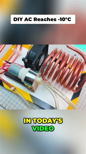 DIY Air Conditioner: Cold Air in Minutes! Homemade AC magic! Watch how fast it chills to -10°C. DIY cool air in minutes. #DIY #LifeHacks #Cooling #HomeMade #Tech