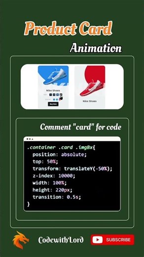 Product Card Hover Animation using HTML & CSS 🔥 | Modern CSS Card Design Tutorial