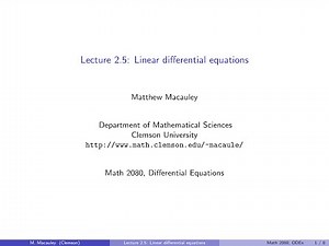 Differential Equations, Lecture 2.5: Linear differential equations