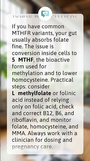 How do you absorb folate with MTHFR?
