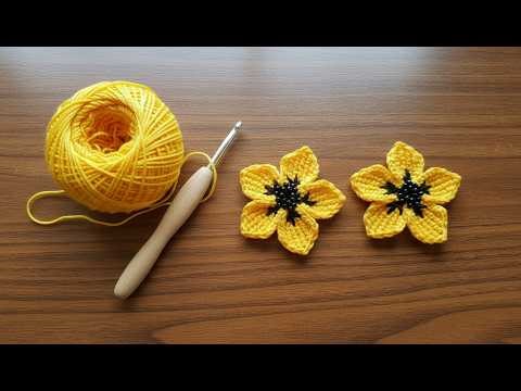🌼 Simple 5-Petal Flower Crochet | Easy Beginner Flower Tutorial | Hoya Crochet