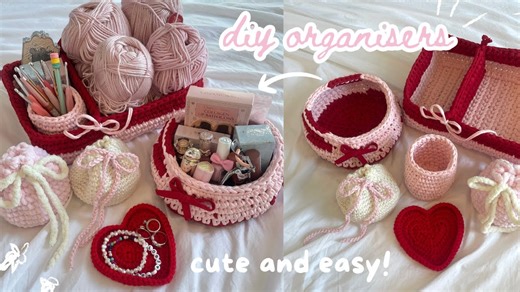 DIY Crochet Storage Solutions — Pouches, Baskets, Heart Trays