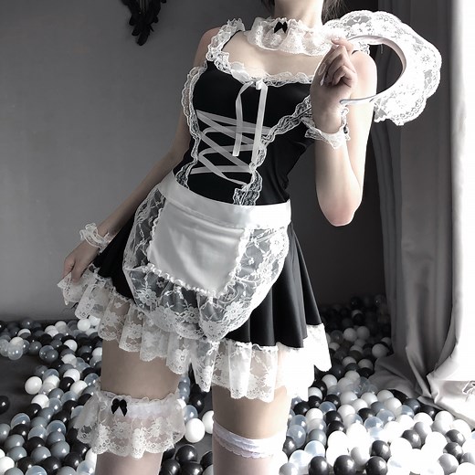 Watch Maid Outfit Sexy French Maid Costume Cosplay Lingerie Apron on Amazon Live