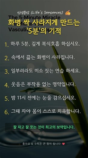 화병 싹 사라지게 만드는 '5분'의 기적 #화병치료 #수면건강 #스트레스해소 #마음챙김 #인생문장