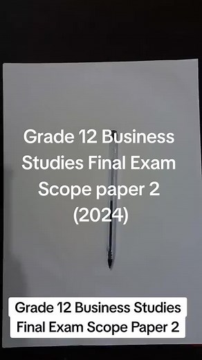 Grade 12 Business Studies Final Exam Scope Paper 2 (2024)