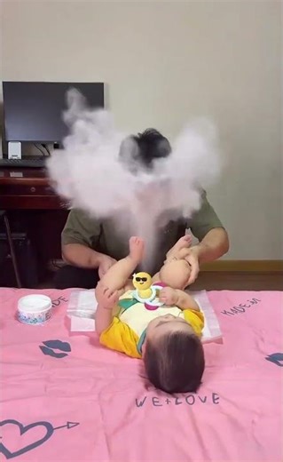 Diaper Disaster: When Baby Turns Up the Fun! 😂💥 #ParentingFails