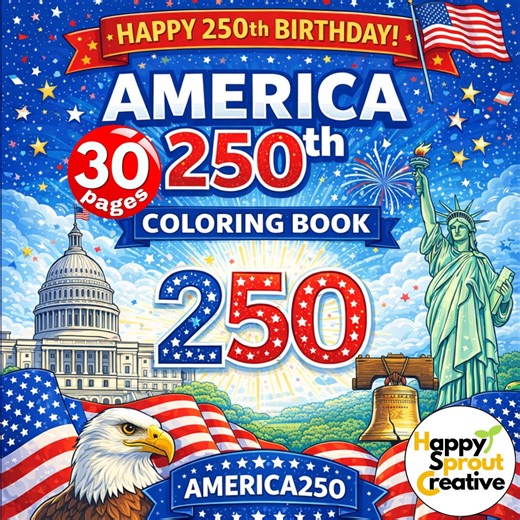 America 250 Birthday Coloring Pages, 30 Page Patriotic USA History Activity (digital Download) - Etsy