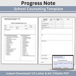 Progress Note for School Counselors and School Psychologist Template