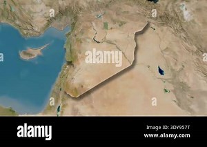 Syria map - solid. Shadow. Satellite Stock Video Footage - Alamy