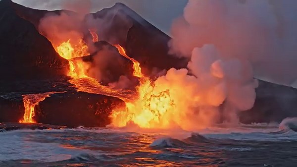 When Lava Meets the Sea — Nature’s Fiery Collision