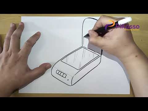 How to Draw a Scanner Easy step by step