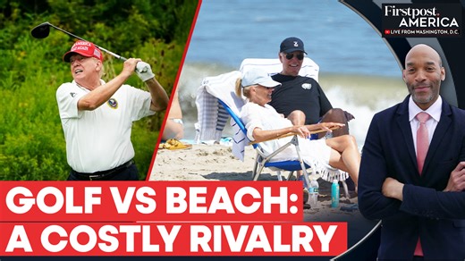 #FirstpostAmerica: Donald Trump and Joe Biden both love their getaways, but their travel habits cost taxpayers millions. In just 48 days, Trump's golf trips have already totalled $18 million, putting him on track to surpass the $151.5 million spent during his first term. Meanwhile, Biden has made 76 trips to Delaware, spending at least $11 million on flights alone, with security costs adding millions more. Trump's motorcade requires military transport, while Biden's frequent flights home add up 