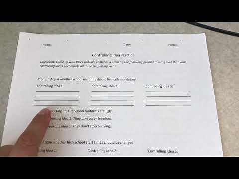 Essay Writing - Controlling Idea Practice