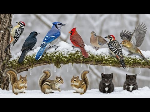 🔴 24/7 LIVE: Cat TV for Cats to Watch 😺 Playful Birds and Squirrels 4K