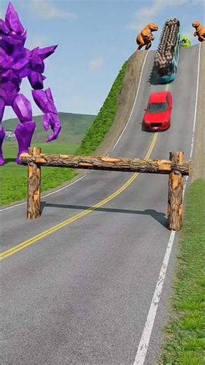 Long capsules buses vs logs trap - beam ng . drive