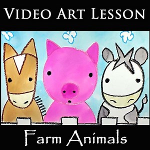 HORSE PIG COW on the FARM Art Project | Directed Drawing and Painting Lesson