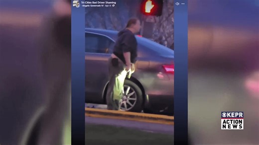 Pasco police aware of road rage video showing woman pulling gun after driver kicks her car