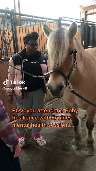 Our Wellness Center has partnered again with our Therapeutic Horsemanship program to offer Coby Resilience with Equines mental health sessions free to our students this semester. #SUNYCobleskill #TherapeuticHorsemanship #psychology #stress #MentalHealth #boundaries