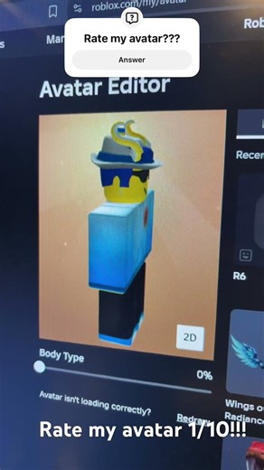 rate my avatar!!! #giveaway #roblox #animation #cartoon #helpmemakethismakesense