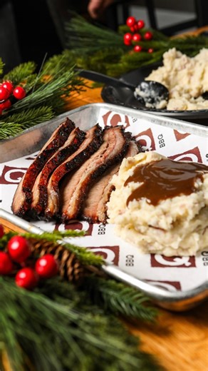 Q-BBQ Holiday Catering is now LIVE! This year’s menu is simple, smoky, and seriously good: Whole Prime Smoked Brisket with Alabama White Sauce – available as a full meal (with Smoked Mashed Potatoes + Brisket Gravy) or à la carte. Order by December 19 for pick up on December 24 from 1-4p. Visit our website now to build your perfect holiday feast! : q-bbq.com/online-ordering | Q-BBQ | Facebook