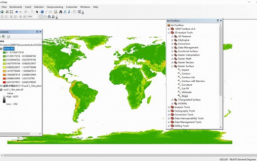 MaxEnt-10-海拔、坡度以及坡向提取及处理
