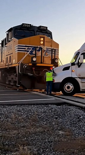 1.1M views · 1.7K reactions | Get off the tracks! Semi collides into train | Artificially Entertaining | Facebook