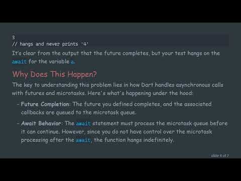 Understanding Why Your Test with FakeAsync Hangs on Await