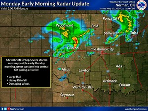 4.2K views · 29 reactions | 2:00 AM Radar Update: A line of strong to occasionally severe storms continue to advance across west-central Oklahoma and is expected to approach the western/northern OKC suburbs in the 3-4 AM hour. | US National Weather Service Norman Oklahoma | Facebook