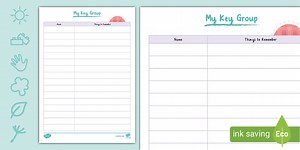 Key Worker Group List Template ELC