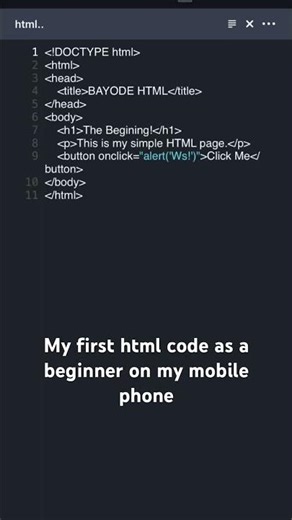 First HTML code to write as a beginner #shortvideo # #viral #shorts #html #coding forbeginners