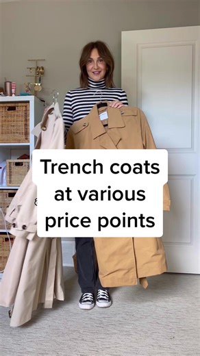 Trench coats are trending for fall and I’ve found three options are various price points: 1. Old Navy trench coat: great price but some seams aren’t perfect, water resistant, more colors, great fit, nice belt buckle, unlined. Sizes XS-4X reg, tall & petite 2. Amazon The Drop trench coat: more oversized and longer (trendier) fit, lined, nicer finishes, plain belt, good price. Sizes XXS-5X 3. Orolay trench coat: also available on Amazon, more of a classic fit, nicest finishes, belt has seams and a