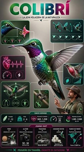 El colibrí no vuela… desafía las reglas 🐦⚡#curiosidades #short