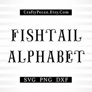 Fishtail Font SVG: Fancy Monogram Alphabet (digital Download) - Etsy